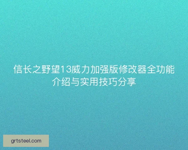 信长之野望13威力加强版修改器全功能介绍与实用技巧分享