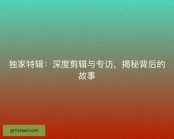 独家特辑：深度剪辑与专访，揭秘背后的故事